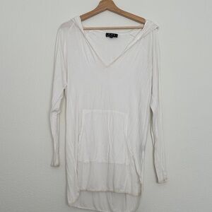 LOGO by Lori Goldstein Cream Hooded Sweatshirt